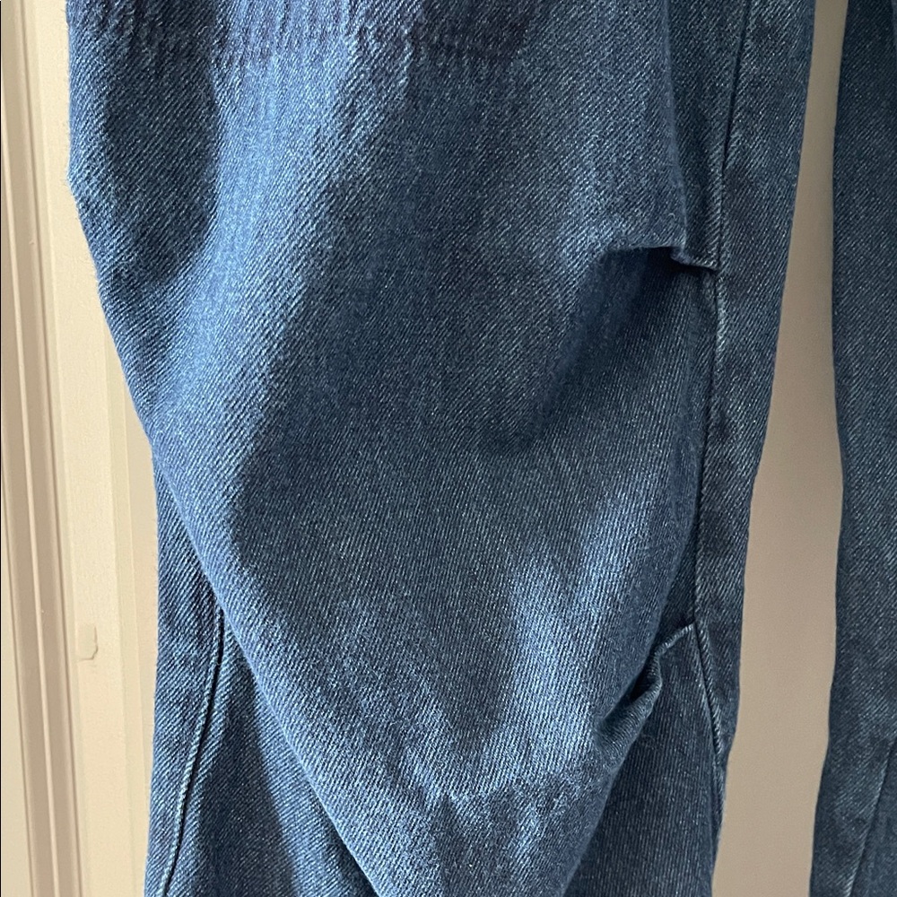 ZARA Dark Indigo High-Rise Wide Leg Jeans - Picture 3 of 7